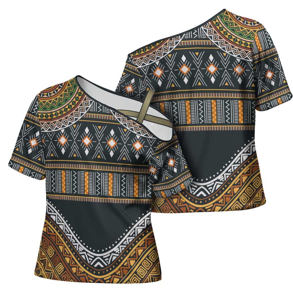 Africa Ethnic Native Pattern Cross Shoulder Shirt