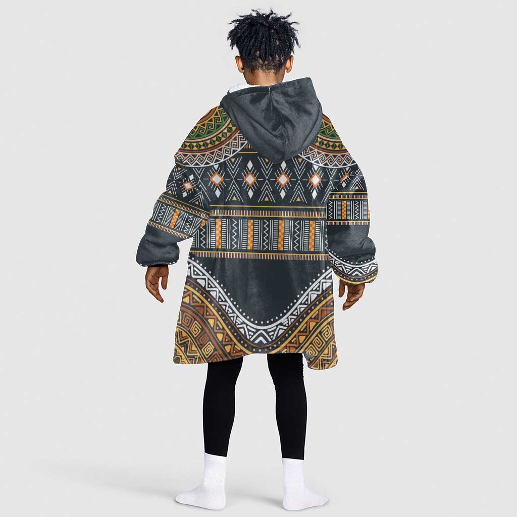 Afro Ethnic Native Pattern KId Wearable Blanket Hoodie