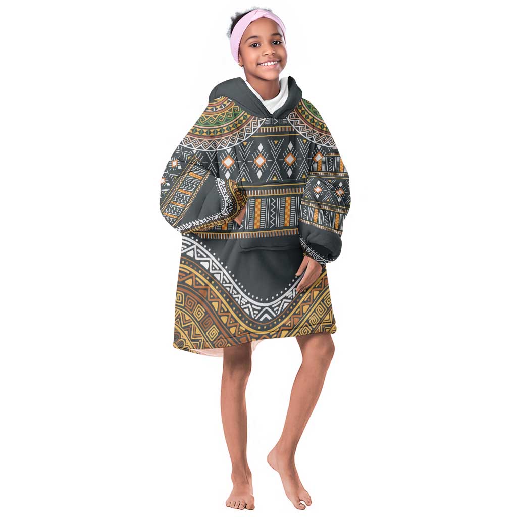 Afro Ethnic Native Pattern KId Wearable Blanket Hoodie