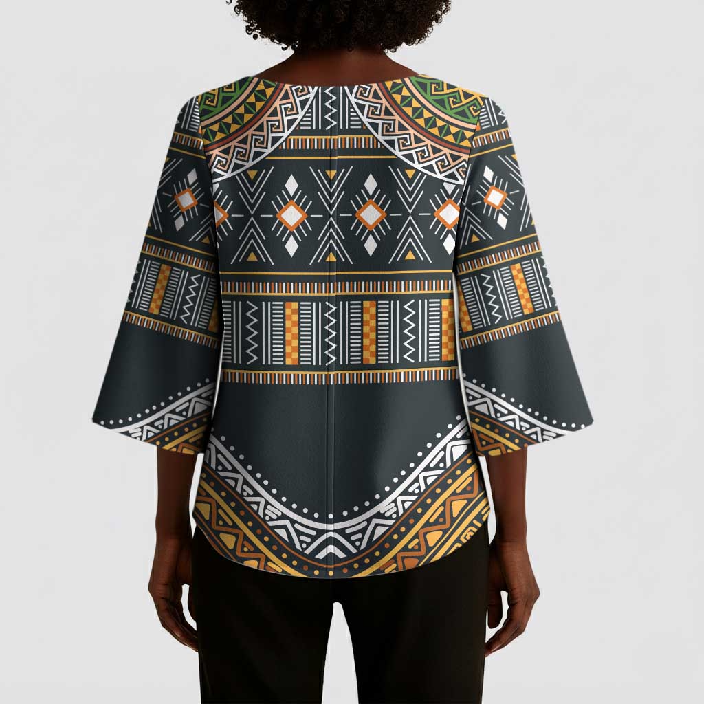 Africa Ethnic Native Pattern Kimono Sleeve Blouse