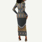 Afro Ethnic Native Pattern Long Sleeve Bodycon Dress LT9