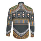 Afro Ethnic Native Pattern Long Sleeve Button Shirt