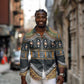 Afro Ethnic Native Pattern Long Sleeve Button Shirt