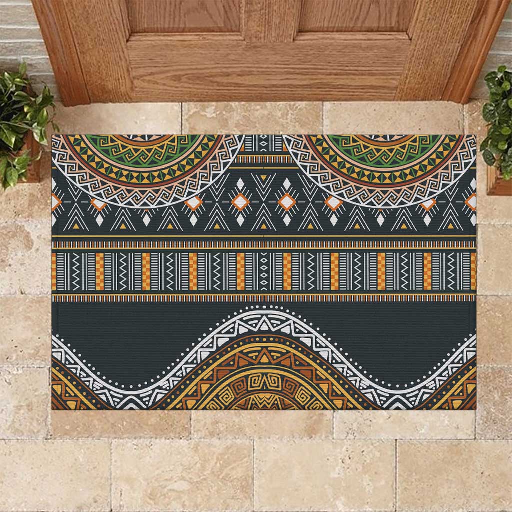Doormat Native Afro Ethnic Native Pattern Rubber Doormat by AfricanPride