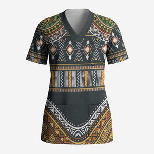 Africa Ethnic Native Pattern Scrub Top