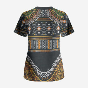 Africa Ethnic Native Pattern Scrub Top
