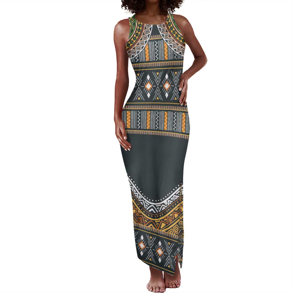 Afro Ethnic Native Pattern Tank Maxi Dress
