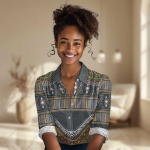 Afro Ethnic Native Pattern Women Casual Shirt LT9