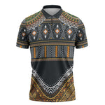 Africa Ethnic Native Pattern Zipper Polo Shirt
