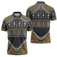 Africa Ethnic Native Pattern Zipper Polo Shirt