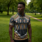 Africa Ethnic Native Pattern Zipper Polo Shirt