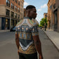 Africa Ethnic Native Pattern Zipper Polo Shirt