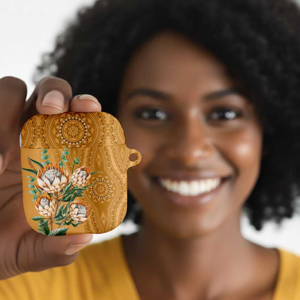 Africa King Proteas Dashiki Motif AirPods Case Gold Style