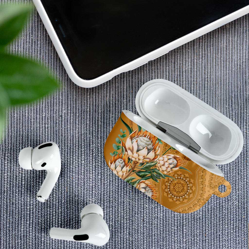 Africa King Proteas Dashiki Motif AirPods Case Gold Style