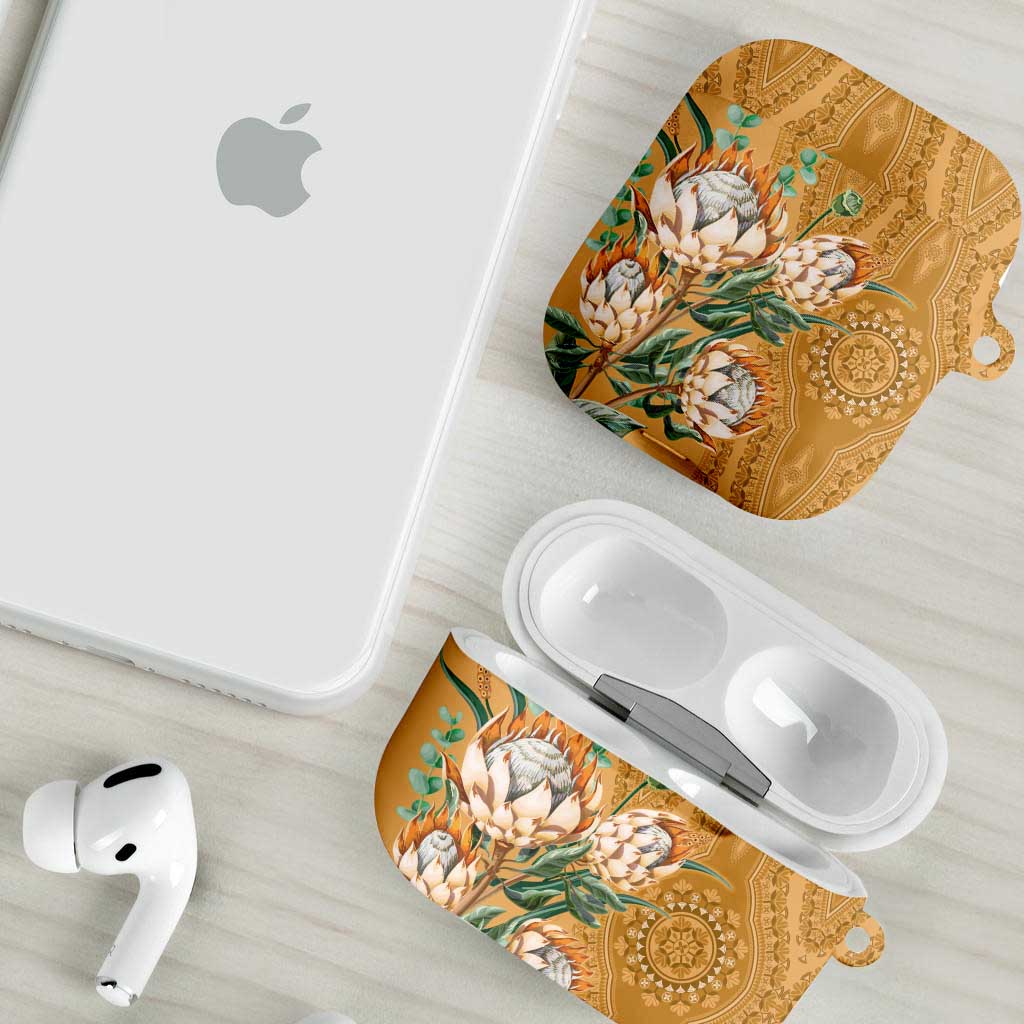 Africa King Proteas Dashiki Motif AirPods Case Gold Style