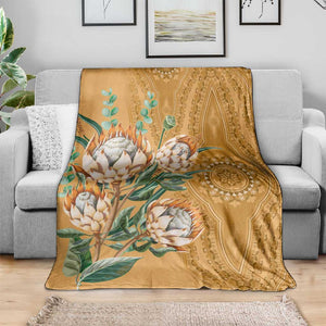 Afro King Proteas Dashiki Motif Blanket Gold Style