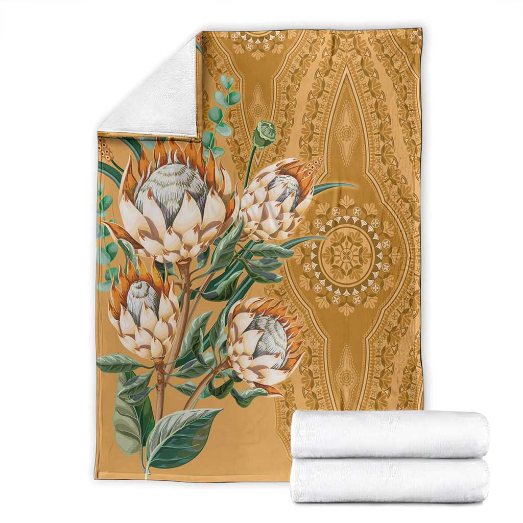 Afro King Proteas Dashiki Motif Blanket Gold Style