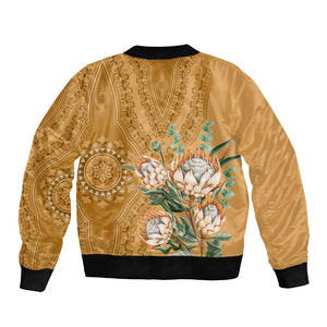 Afro King Proteas Dashiki Motif Bomber Jacket Gold Style
