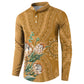 Africa King Proteas Dashiki Motif Button Sweatshirt Gold Style