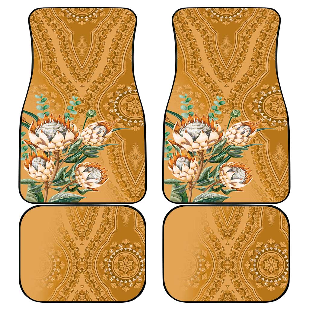 Afro King Proteas Dashiki Motif Car Mats Gold Style