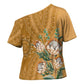Africa King Proteas Dashiki Motif Cross Shoulder Shirt Gold Style