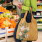 Afro King Proteas Dashiki Motif Grocery Bag Gold Style