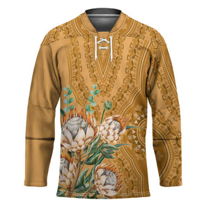 Africa King Proteas Dashiki Motif Hockey Jersey Gold Style