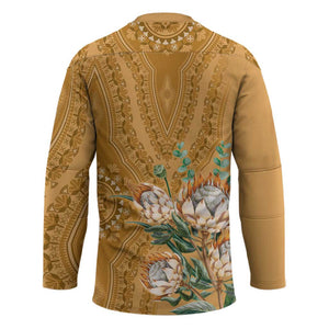 Africa King Proteas Dashiki Motif Hockey Jersey Gold Style