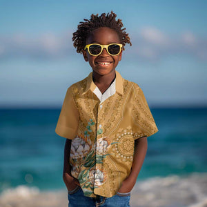 Afro King Proteas Dashiki Motif Kid Hawaiian Shirt Gold Style