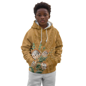 Afro King Proteas Dashiki Motif Kid Hoodie Gold Style
