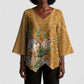 Africa King Proteas Dashiki Motif Kimono Sleeve Blouse Gold Style