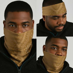 Afro King Proteas Dashiki Motif Neck Gaiter Gold Style - African Pride