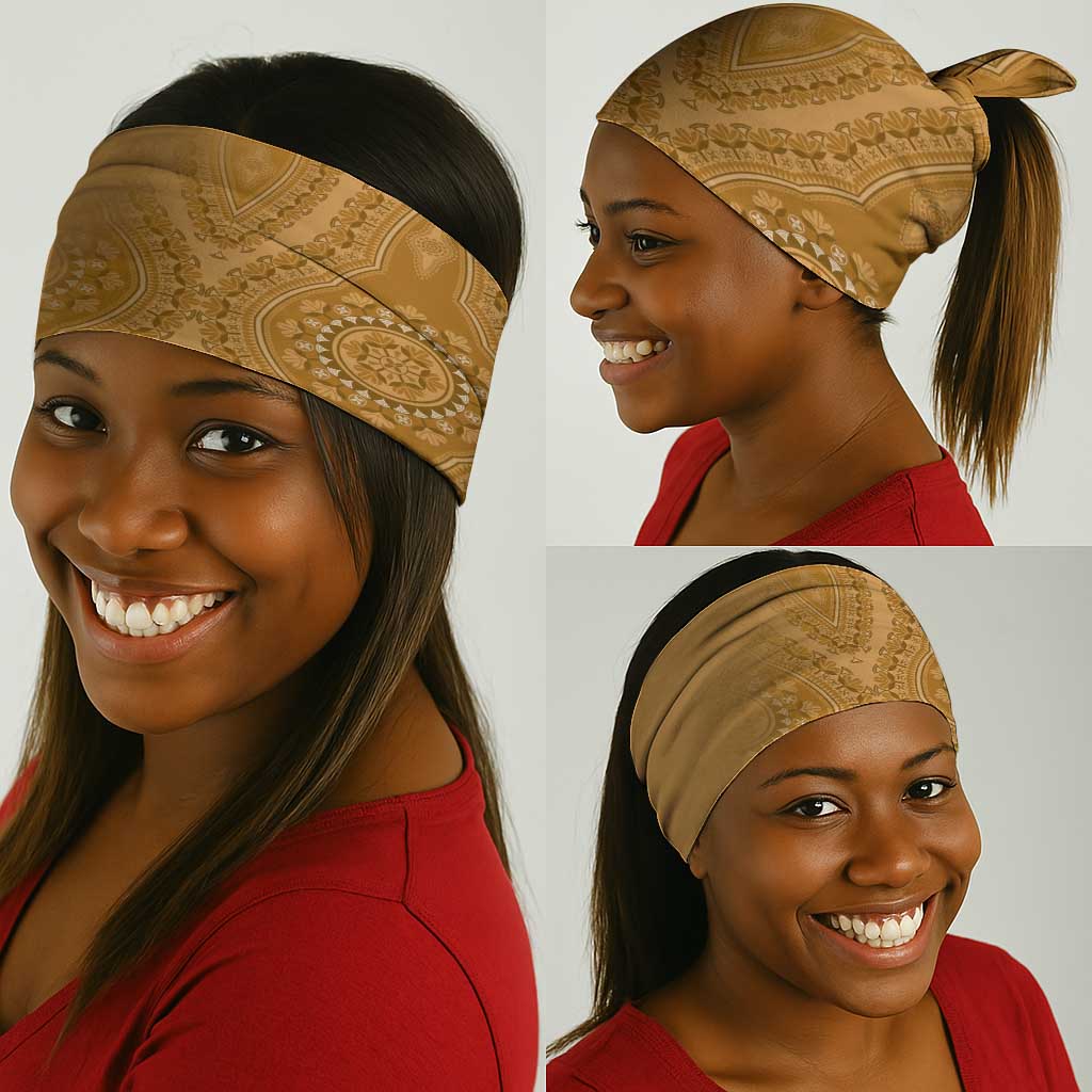 Afro King Proteas Dashiki Motif Neck Gaiter Gold Style - African Pride
