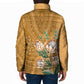 Africa King Proteas Dashiki Motif Padded Jacket Gold Style