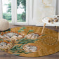 Afro King Proteas Dashiki Motif Round Carpet Gold Style