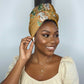Africa King Proteas Dashiki Motif Simple Headwrap Gold Style