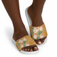 Africa King Proteas Dashiki Motif Slide Sandals Gold Style