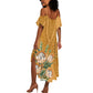 Afro King Proteas Dashiki Motif Summer Maxi Dress Gold Style