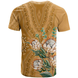 Afro King Proteas Dashiki Motif T shirt Gold Style