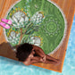 Afro King Proteas Dashiki Motif Beach Blanket Green Style
