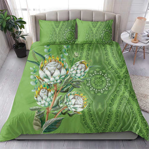 Afro King Proteas Dashiki Motif Bedding Set Green Style