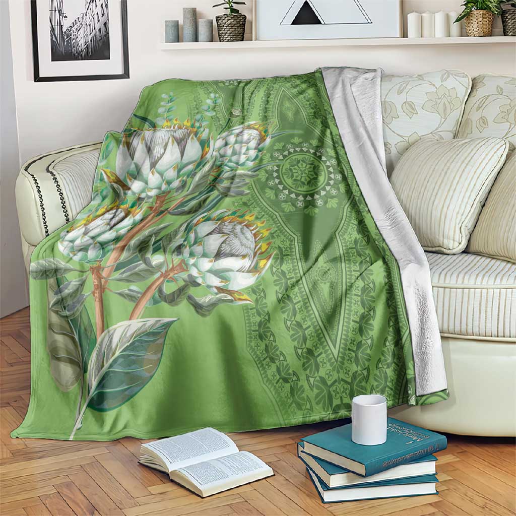 Afro King Proteas Dashiki Motif Blanket Green Style