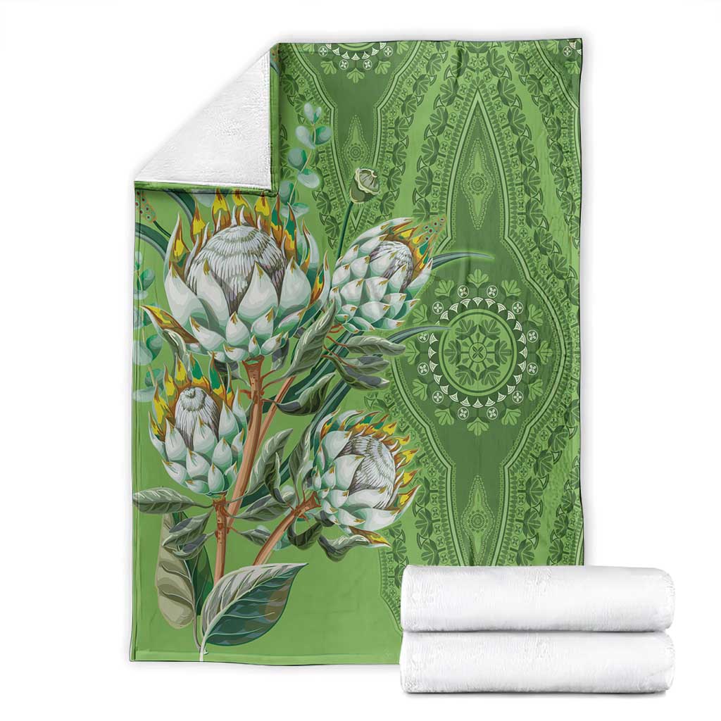 Afro King Proteas Dashiki Motif Blanket Green Style