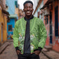 Afro King Proteas Dashiki Motif Bomber Jacket Green Style