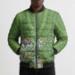 Africa King Proteas Dashiki Motif Bomber Puffer Jacket Green Style