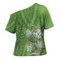 Africa King Proteas Dashiki Motif Cross Shoulder Shirt Green Style
