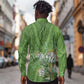 Afro King Proteas Dashiki Motif Long Sleeve Button Shirt Green Style