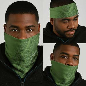 Afro King Proteas Dashiki Motif Neck Gaiter Green Style - African Pride