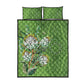 Afro King Proteas Dashiki Motif Quilt Bed Set Green Style