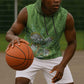 Afro King Proteas Dashiki Motif Sleeveless Hoodie Green Style - African Pride